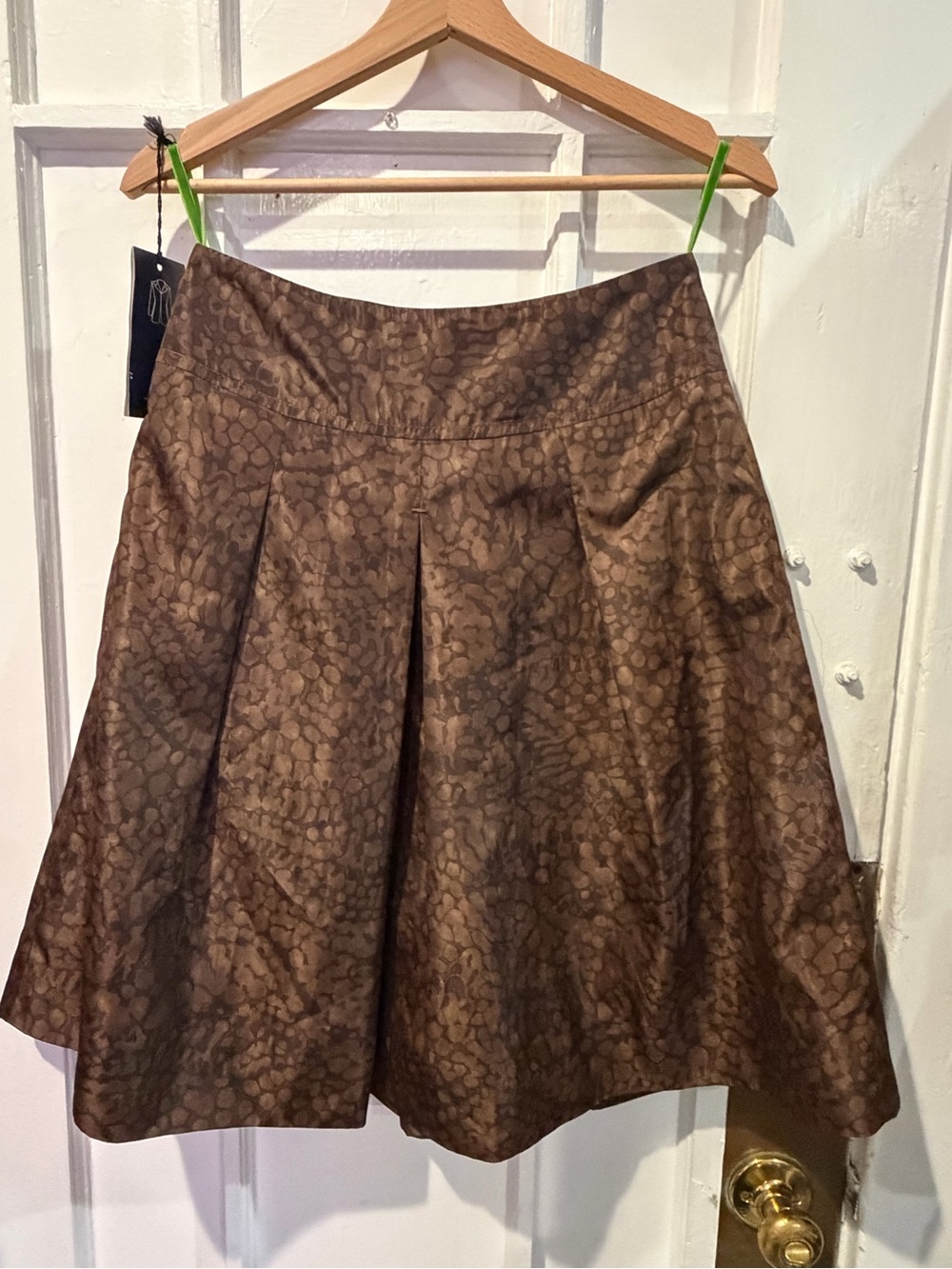 Piazza Sempione Brown Patterned A-Line Skirt
